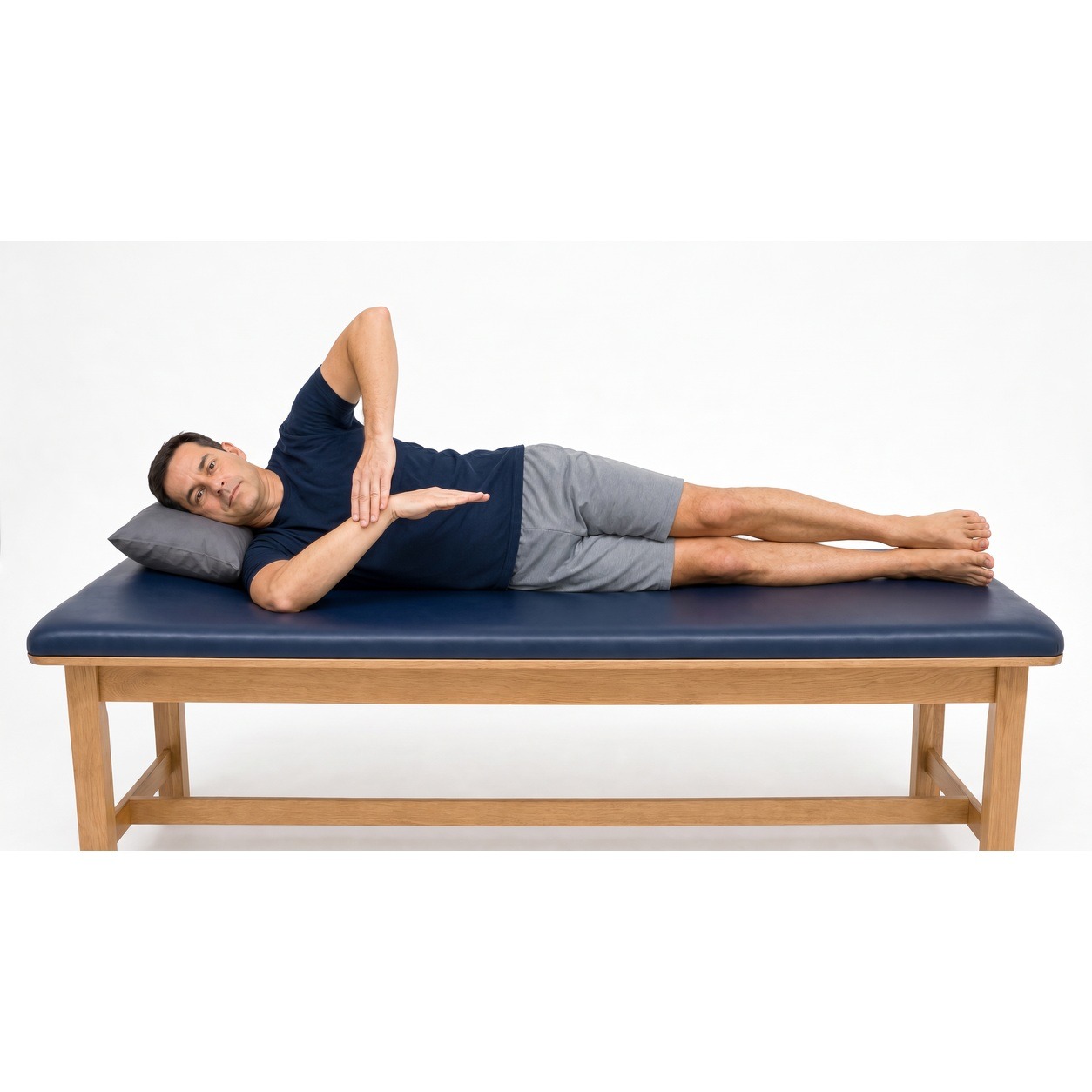 Sleeper stretch finish position with forearm rotated down