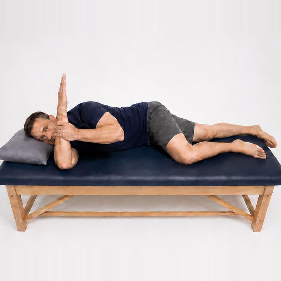 Rollover shoulder stretch starting position