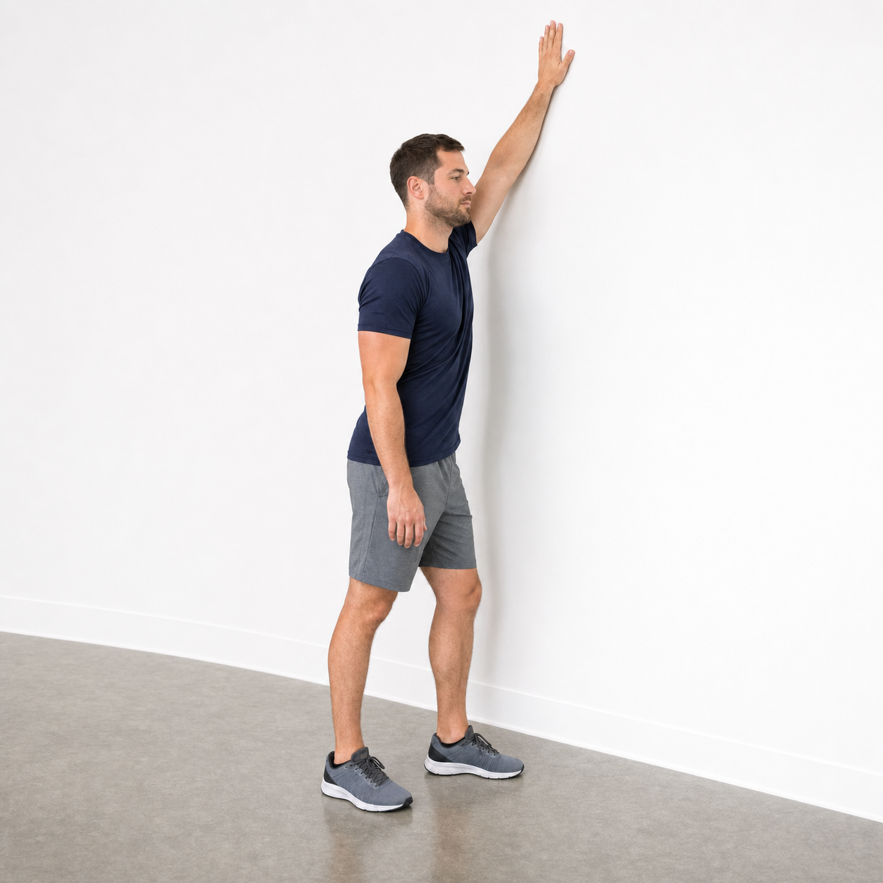 Shoulder wall slide, hand walking up the wall