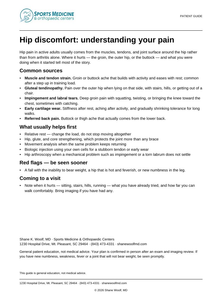 First page of Understanding Hip Pain