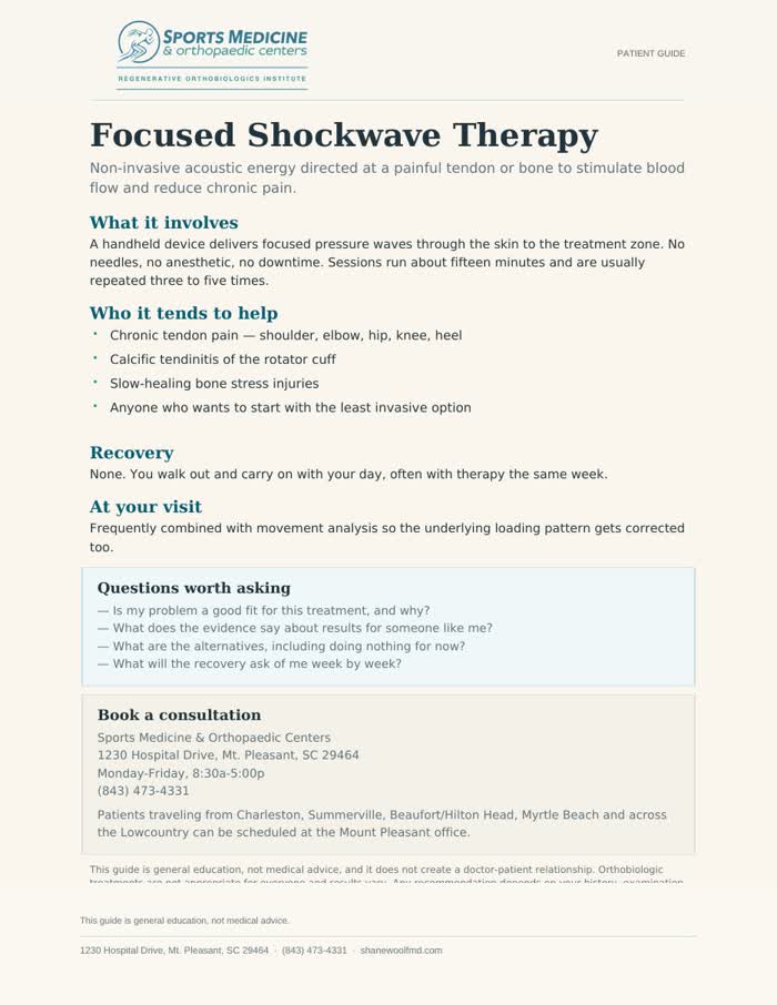 First page of Focused Shockwave Therapy