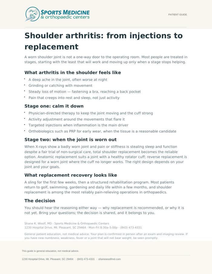 First page of Shoulder Arthritis